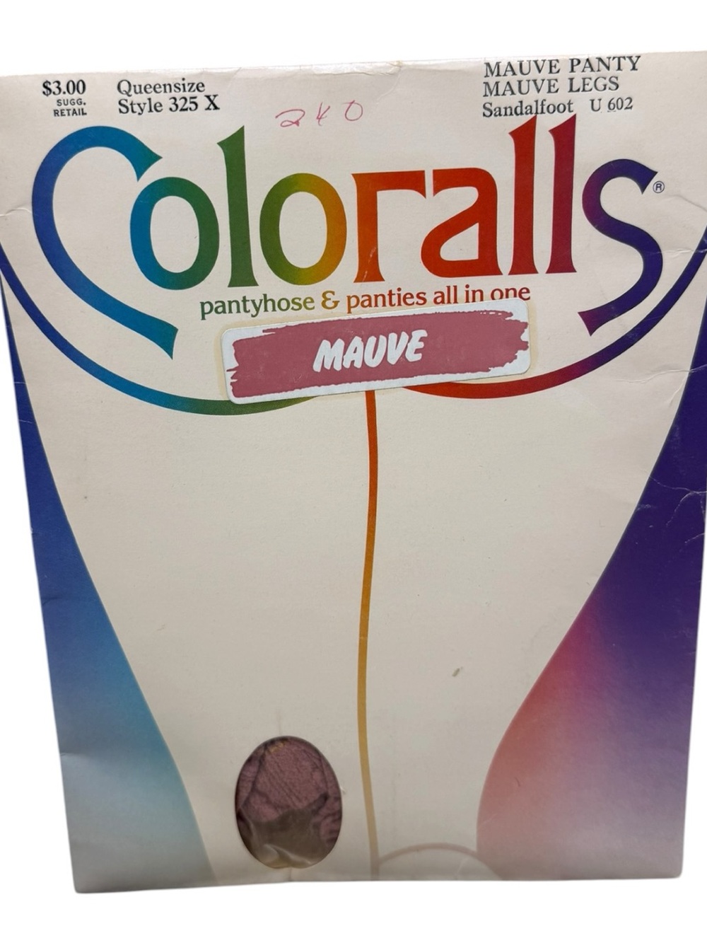 1985 Coloralls Pantyhose Mauve Panty Mauve Legs Queensize 325X